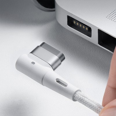 Кабель USB-C BASEUS Zinc Magnetic Series iP Laptop, Type-C - L-shaped, 60W, 2 м, белый Кабель USB-C BASEUS Zinc Magnetic Series iP Laptop, Type-C - L-shaped, 60W, 2 м, белый