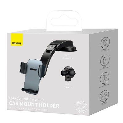 Автомобильный держатель BASEUS Easy Control Pro Clamp (a set), тусклый, на воздуховод+приборную панель Автомобильный держатель BASEUS Easy Control Pro Clamp (a set), тусклый, на воздуховод+приборную панель