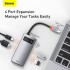 Переходник/Адаптер BASEUS Metal Gleam Series 4-in-1, Разветвитель, Type-C - USB3.0 + USB2.0 + HDMI + PD, серый Переходник/Адаптер BASEUS Metal Gleam Series 4-in-1, Разветвитель, Type-C - USB3.0 + USB2.0 + HDMI + PD, серый