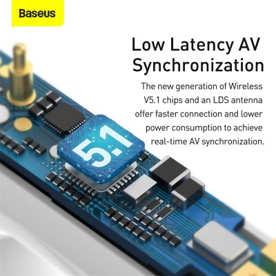 Беспроводные наушники BASEUS SIMU S1, Bluetooth, 40 мАч, белый Беспроводные наушники BASEUS SIMU S1, Bluetooth, 40 мАч, белый