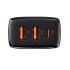 Зарядное устройство BASEUS Compact Quick Charger 2*USB+USB-C, 3A, 30W, черный Зарядное устройство BASEUS Compact Quick Charger 2*USB+USB-C, 3A, 30W, черный