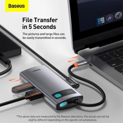 Переходник/Адаптер BASEUS Metal Gleam Series 4-in-1, Разветвитель, Type-C - USB3.0 + USB2.0 + HDMI + PD, серый Переходник/Адаптер BASEUS Metal Gleam Series 4-in-1, Разветвитель, Type-C - USB3.0 + USB2.0 + HDMI + PD, серый