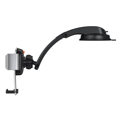 Автомобильный держатель BASEUS Easy Control Pro Clamp (a set), серебряный, на воздуховод+приборную панель Автомобильный держатель BASEUS Easy Control Pro Clamp (a set), серебряный, на воздуховод+приборную панель