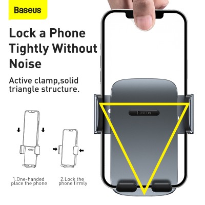 Автомобильный держатель BASEUS Easy Control Pro Clamp (Air Outlet Version), тусклый, на воздуховод Автомобильный держатель BASEUS Easy Control Pro Clamp (Air Outlet Version), тусклый, на воздуховод