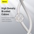Кабель USB-C BASEUS High Density Braided, Type-C - Type-C, 5A, 1 м, белый Кабель USB-C BASEUS High Density Braided, Type-C - Type-C, 5A, 1 м, белый