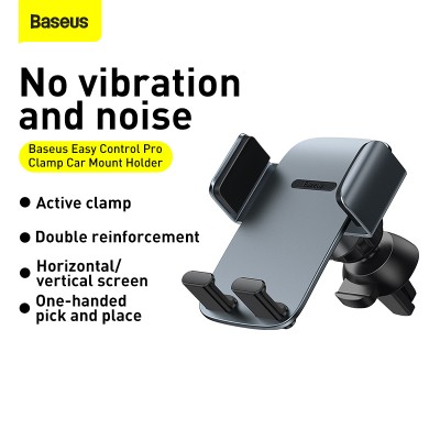 Автомобильный держатель BASEUS Easy Control Pro Clamp (Air Outlet Version), тусклый, на воздуховод Автомобильный держатель BASEUS Easy Control Pro Clamp (Air Outlet Version), тусклый, на воздуховод