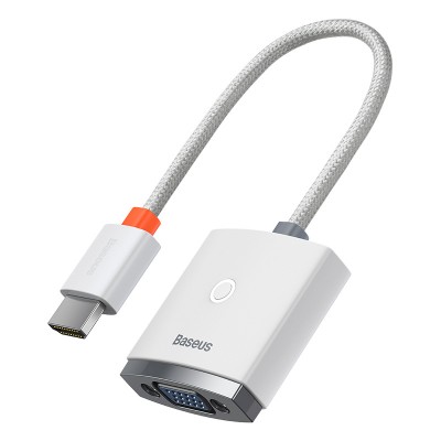 Переходник/Адаптер BASEUS Lite Series Adapter, HDMI - VGA (3.5mm Aux Port & Micro USB Power Input), белый Переходник/Адаптер BASEUS Lite Series Adapter, HDMI - VGA (3.5mm Aux Port & Micro USB Power Input), белый