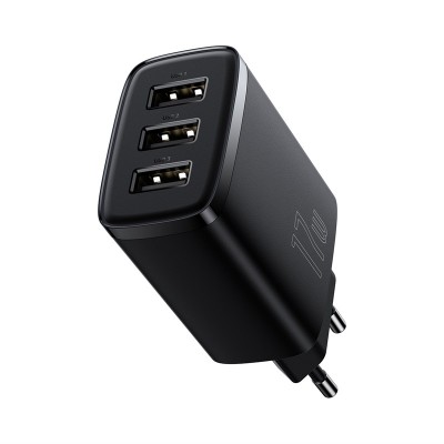 Зарядное устройство BASEUS Compact Charger 3U 3*USB, 3.4A, 17W, черный Зарядное устройство BASEUS Compact Charger 3U 3*USB, 3.4A, 17W, черный