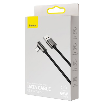 Кабель USB BASEUS Legend Series Elbow, USB - Type-C, 66W, 1 м, черный Кабель USB BASEUS Legend Series Elbow, USB - Type-C, 66W, 1 м, черный