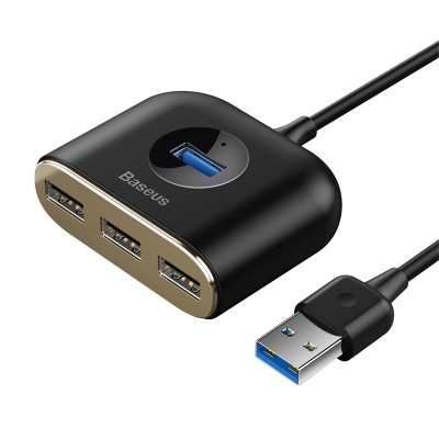 Переходник/Адаптер BASEUS Square round, USB3.0 - USB3.0 + 3xUSB2.0, 1 м, черный Переходник/Адаптер BASEUS Square round, USB3.0 - USB3.0 + 3xUSB2.0, 1 м, черный