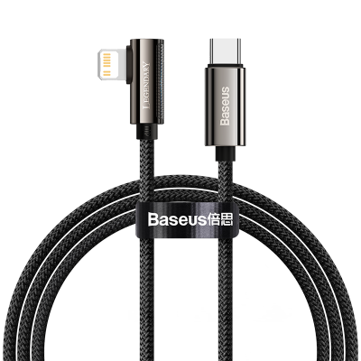 Кабель USB-C BASEUS Legend Series Elbow, Type-C - Lightning, 20W, 1 м, черный Кабель USB-C BASEUS Legend Series Elbow, Type-C - Lightning, 20W, 1 м, черный