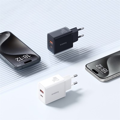 Зарядное устройство BASEUS Cube Fast Charger USB+Type-C, 20W, черный Зарядное устройство BASEUS Cube Fast Charger USB+Type-C, 20W, черный