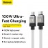 Кабель USB-C BASEUS CoolPlay Series Fast Charging, Type-C - Type-C, 100W, 1 м, белый Кабель USB-C BASEUS CoolPlay Series Fast Charging, Type-C - Type-C, 100W, 1 м, белый