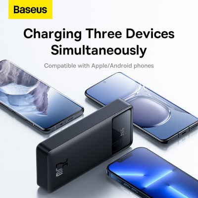 Портативный аккумулятор BASEUS Bipow Digital Display Fast charge 25W, 3A, 20000 мА⋅ч, черный Портативный аккумулятор BASEUS Bipow Digital Display Fast charge 25W, 3A, 20000 мА⋅ч, черный