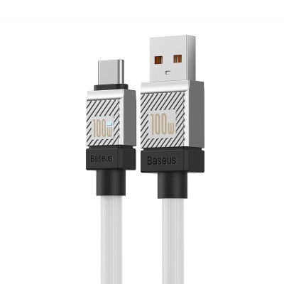 Кабель USB BASEUS CoolPlay Series Fast Charging, USB - Type-C, 100W, 1 м, белый Кабель USB BASEUS CoolPlay Series Fast Charging, USB - Type-C, 100W, 1 м, белый