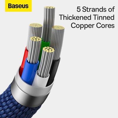 Кабель USB-C BASEUS Crystal Shine Series Fast Charging, Type-C - Lightning, 20W, 2 м, синий Кабель USB-C BASEUS Crystal Shine Series Fast Charging, Type-C - Lightning, 20W, 2 м, синий