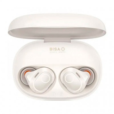 Беспроводные наушники BASEUS Bowie WM03, Bluetooth, 50 мАч, кремовый Беспроводные наушники BASEUS Bowie WM03, Bluetooth, 50 мАч, кремовый