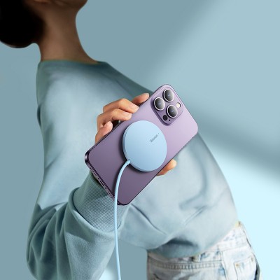 Беспроводное зарядное устройство BASEUS Simple Mini3 Magnetic Wireless Charger + Кабель Type-C, 2A, 15W, синий Беспроводное зарядное устройство BASEUS Simple Mini3 Magnetic Wireless Charger + Кабель Type-C, 2A, 15W, синий