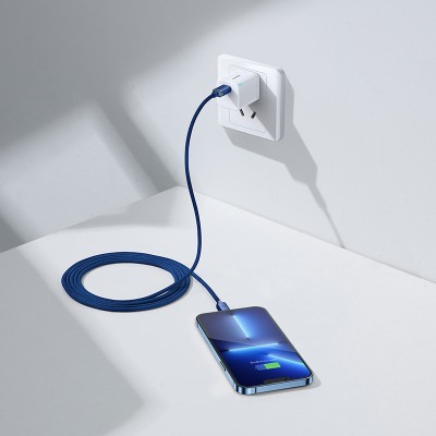 Кабель USB-C BASEUS Crystal Shine Series Fast Charging, Type-C - Lightning, 20W, 2 м, синий Кабель USB-C BASEUS Crystal Shine Series Fast Charging, Type-C - Lightning, 20W, 2 м, синий