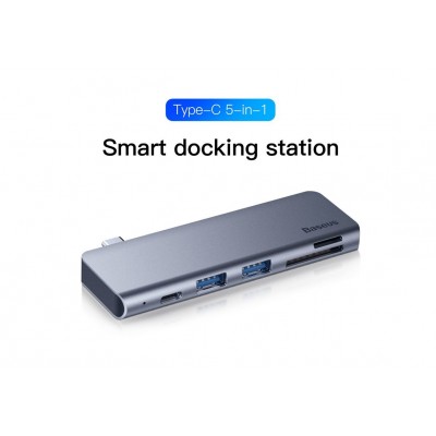 Переходник/Адаптер BASEUS UCN3266, Разветвитель, Type-C - 2xUSB3.0 + HDMI + PD + TF/SD, серый Переходник/Адаптер BASEUS UCN3266, Разветвитель, Type-C - 2xUSB3.0 + HDMI + PD + TF/SD, серый