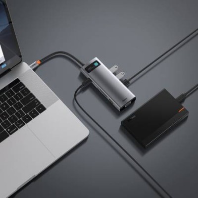 Переходник/Адаптер BASEUS Starjoy Series 9-in-1, Разветвитель, Type-C - USB3.0+PD+4K HDMI+SD/TF+RJ45+VGA, серый Переходник/Адаптер BASEUS Starjoy Series 9-in-1, Разветвитель, Type-C - USB3.0+PD+4K HDMI+SD/TF+RJ45+VGA, серый