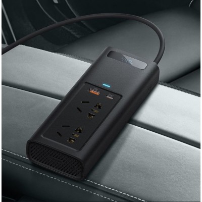 Автомобильный инвертор BASEUS In-car Inverter CN/EU, черный, 150W Автомобильный инвертор BASEUS In-car Inverter CN/EU, черный, 150W