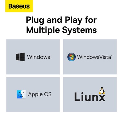 Переходник/Адаптер BASEUS Lite Series 6-Port, Разветвитель, Type-C - 2*USB3.0+HDMI+Type-C Data+SD/TF, черный Переходник/Адаптер BASEUS Lite Series 6-Port, Разветвитель, Type-C - 2*USB3.0+HDMI+Type-C Data+SD/TF, черный