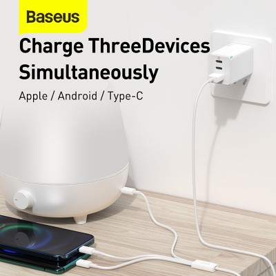 Кабель USB BASEUS Superior Series Fast Charging, USB - MicroUSB+Type-C+Lightning, 3.5A, 1.5 м, белый Кабель USB BASEUS Superior Series Fast Charging, USB - MicroUSB+Type-C+Lightning, 3.5A, 1.5 м, белый