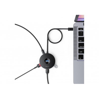 Переходник/Адаптер BASEUS Round Box, Разветвитель, USB - 1xUSB3.0 + 3xUSB2.0, 1 м, черный Переходник/Адаптер BASEUS Round Box, Разветвитель, USB - 1xUSB3.0 + 3xUSB2.0, 1 м, черный