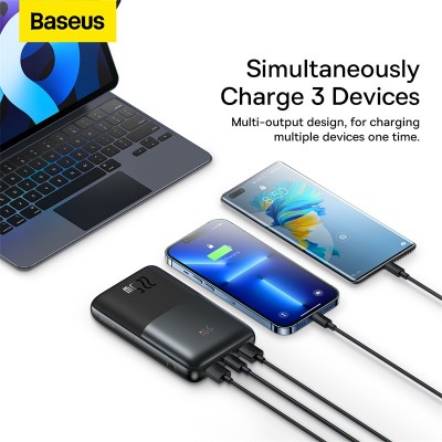 Портативный аккумулятор BASEUS Bipow Pro Digital Display Fast Charge 22.5W Overseas Edition, 3A, 20000 мА⋅ч, черный Портативный аккумулятор BASEUS Bipow Pro Digital Display Fast Charge 22.5W Overseas Edition, 3A, 20000 мА⋅ч, черный