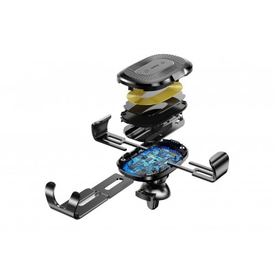 Автомобильный держатель BASEUS Gravity Car, с беспроводной зарядкой, 2A, 10W, черный, на воздуховод Автомобильный держатель BASEUS Gravity Car, с беспроводной зарядкой, 2A, 10W, черный, на воздуховод