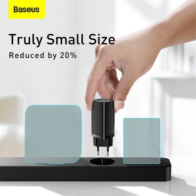 Зарядное устройство BASEUS GaN2 lite USB+USB-C, 3A, 65W, черный Зарядное устройство BASEUS GaN2 lite USB+USB-C, 3A, 65W, черный