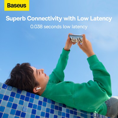 Беспроводные наушники BASEUS Bowie M2+, Bluetooth, 40 мАч, белый Беспроводные наушники BASEUS Bowie M2+, Bluetooth, 40 мАч, белый