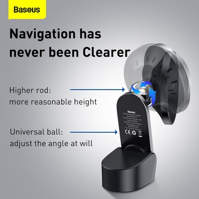 Автомобильный держатель BASEUS Big Energy Car Mount, с беспроводной зарядкой, 2A, 15W, черный, на воздуховод+клей Автомобильный держатель BASEUS Big Energy Car Mount, с беспроводной зарядкой, 2A, 15W, черный, на воздуховод+клей