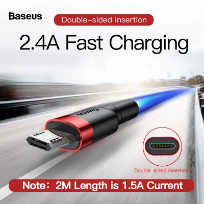 Кабель USB BASEUS Cafule, USB - MicroUSB, 2А, 3 м, красно-черный Кабель USB BASEUS Cafule, USB - MicroUSB, 2А, 3 м, красно-черный
