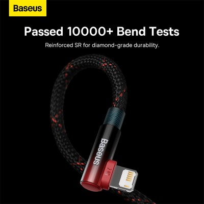 Кабель USB BASEUS MVP 2 Elbow-shaped Fast Charging, USB - Lightning, 2.4А, 1 м, черно-красный, угловой Кабель USB BASEUS MVP 2 Elbow-shaped Fast Charging, USB - Lightning, 2.4А, 1 м, черно-красный, угловой
