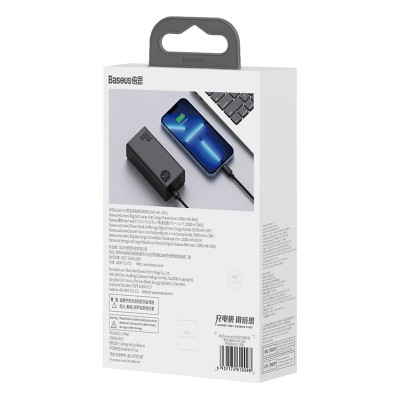 Портативный аккумулятор BASEUS Adaman2 Digital Display Fast Charge 30W, 3A, 10000 мА⋅ч, черный, быстрая зарядка, дисплей Портативный аккумулятор BASEUS Adaman2 Digital Display Fast Charge 30W, 3A, 10000 мА⋅ч, черный, быстрая зарядка, дисплей