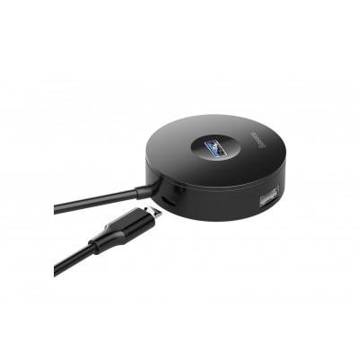 Переходник/Адаптер BASEUS Round Box, Разветвитель, USB - 1xUSB3.0 + 3xUSB2.0, 1 м, черный Переходник/Адаптер BASEUS Round Box, Разветвитель, USB - 1xUSB3.0 + 3xUSB2.0, 1 м, черный