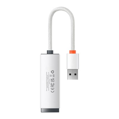 Переходник/Адаптер BASEUS Lite Series Ethernet Adapter, USB A- RJ45 (100Mbps), белый Переходник/Адаптер BASEUS Lite Series Ethernet Adapter, USB A- RJ45 (100Mbps), белый