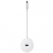 Переходник/Адаптер BASEUS Round Box, Разветвитель, Type-C - 1xUSB3.0 + 3xUSB2.0, 25 см, белый
