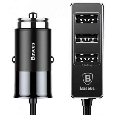 Автомобильное зарядное устройство BASEUS Enjoy Together, USB + разветвитель 3*USB, 5.5A, черный Автомобильное зарядное устройство BASEUS Enjoy Together, USB + разветвитель 3*USB, 5.5A, черный