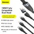 Кабель USB-C BASEUS Flash Series Two-for-three, USB/Type-C - MicroUSB+Type-C+Lightning, 2.4А, 1,2м, серый+черный Кабель USB-C BASEUS Flash Series Two-for-three, USB/Type-C - MicroUSB+Type-C+Lightning, 2.4А, 1,2м, серый+черный
