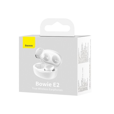 Беспроводные наушники BASEUS Bowie E2, Bluetooth, 40 мАч, белый Беспроводные наушники BASEUS Bowie E2, Bluetooth, 40 мАч, белый