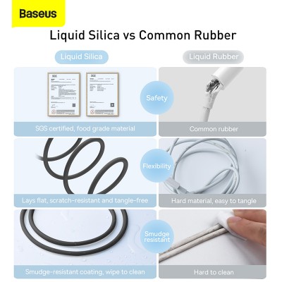 Кабель USB BASEUS Jelly Liquid Silica Gel, USB - Lightning, 2.4А, 2 м, черный Кабель USB BASEUS Jelly Liquid Silica Gel, USB - Lightning, 2.4А, 2 м, черный