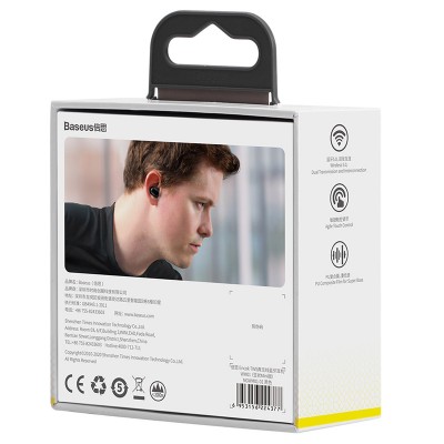Беспроводные наушники BASEUS Encok True WM01, Bluetooth, черный Беспроводные наушники BASEUS Encok True WM01, Bluetooth, черный