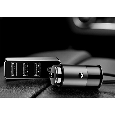 Автомобильное зарядное устройство BASEUS Enjoy Together, USB + разветвитель 3*USB, 5.5A, черный Автомобильное зарядное устройство BASEUS Enjoy Together, USB + разветвитель 3*USB, 5.5A, черный