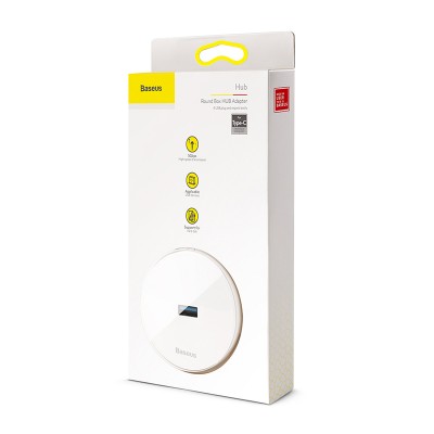 Переходник/Адаптер BASEUS Round Box, Разветвитель, Type-C - 1xUSB3.0 + 3xUSB2.0, 25 см, белый Переходник/Адаптер BASEUS Round Box, Разветвитель, Type-C - 1xUSB3.0 + 3xUSB2.0, 25 см, белый