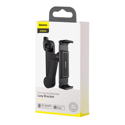 Автомобильный держатель BASEUS Fun Journey Backseat Lazy Bracket, черный, на подголовник Автомобильный держатель BASEUS Fun Journey Backseat Lazy Bracket, черный, на подголовник