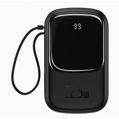 Портативный аккумулятор BASEUS Qpow Digital Display, 3A, 20000 мА⋅ч, черный, с кабелем Type-C Портативный аккумулятор BASEUS Qpow Digital Display, 3A, 20000 мА⋅ч, черный, с кабелем Type-C