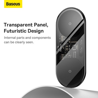 Беспроводное зарядное устройство BASEUS Digital LED Display 2in1 Wireless Charger 20W Universal version, 2A, 20W, черный Беспроводное зарядное устройство BASEUS Digital LED Display 2in1 Wireless Charger 20W Universal version, 2A, 20W, черный